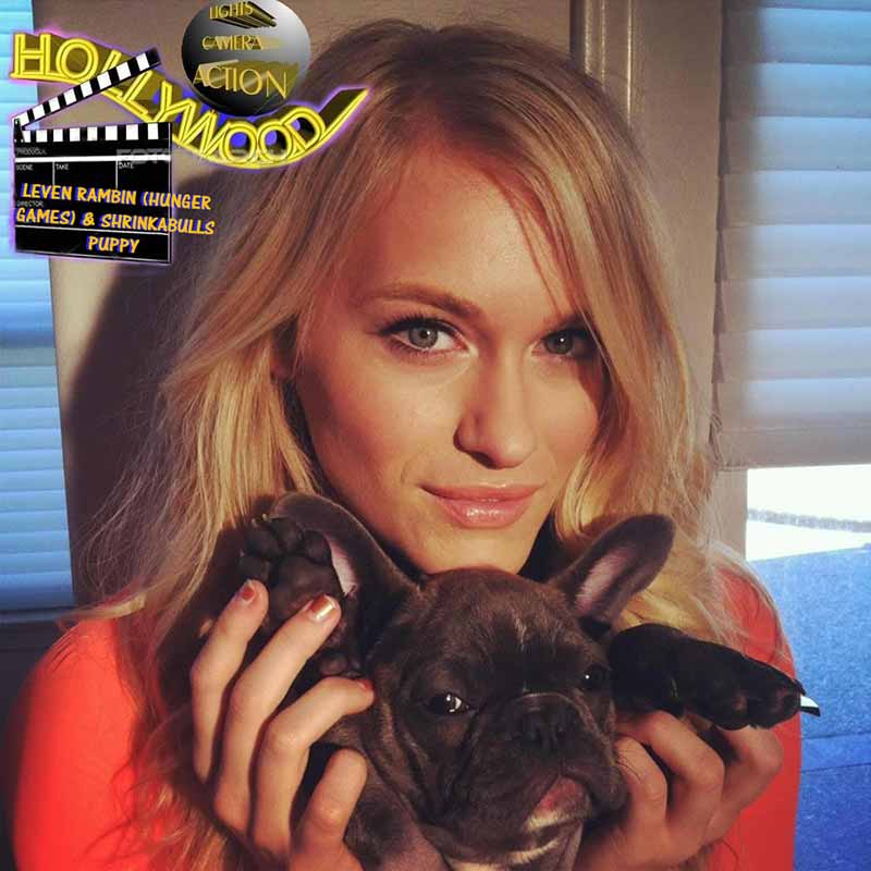 Actress Leven Rambin of the Hunger Games and Percy Jackson movies with Shrinkabull's Luna