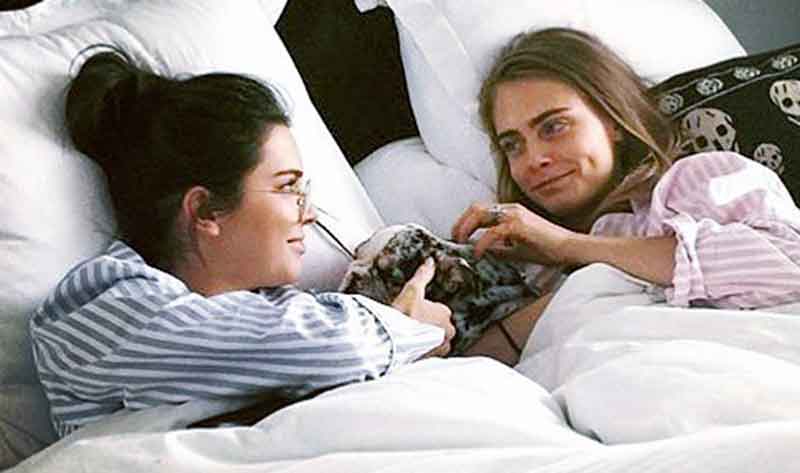 Kendall Jenner snuggling in bed with beautiful, exotic Shrinkabull's Rolly