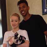 Iggy Azalea with her Shrinkabull's puppy with Nick Young