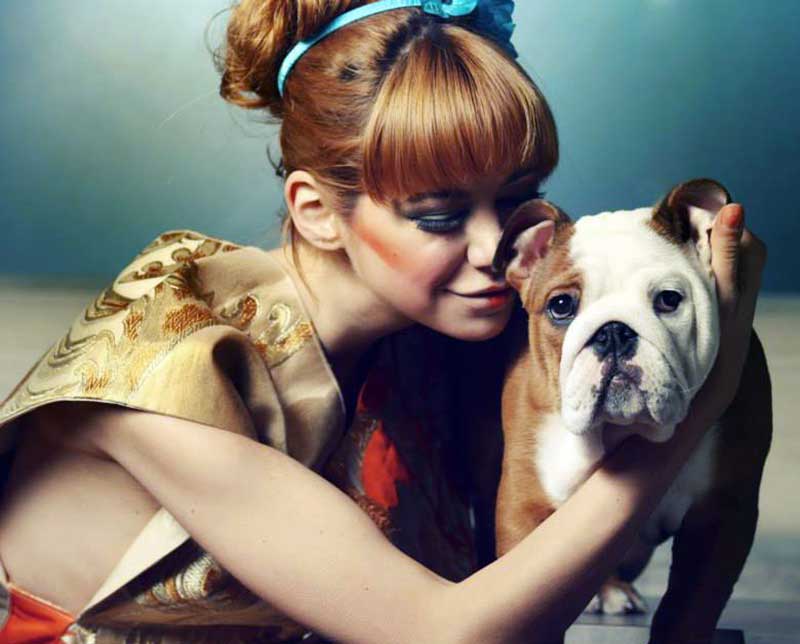 Analeigh Tipton with Titan english bulldog puppy